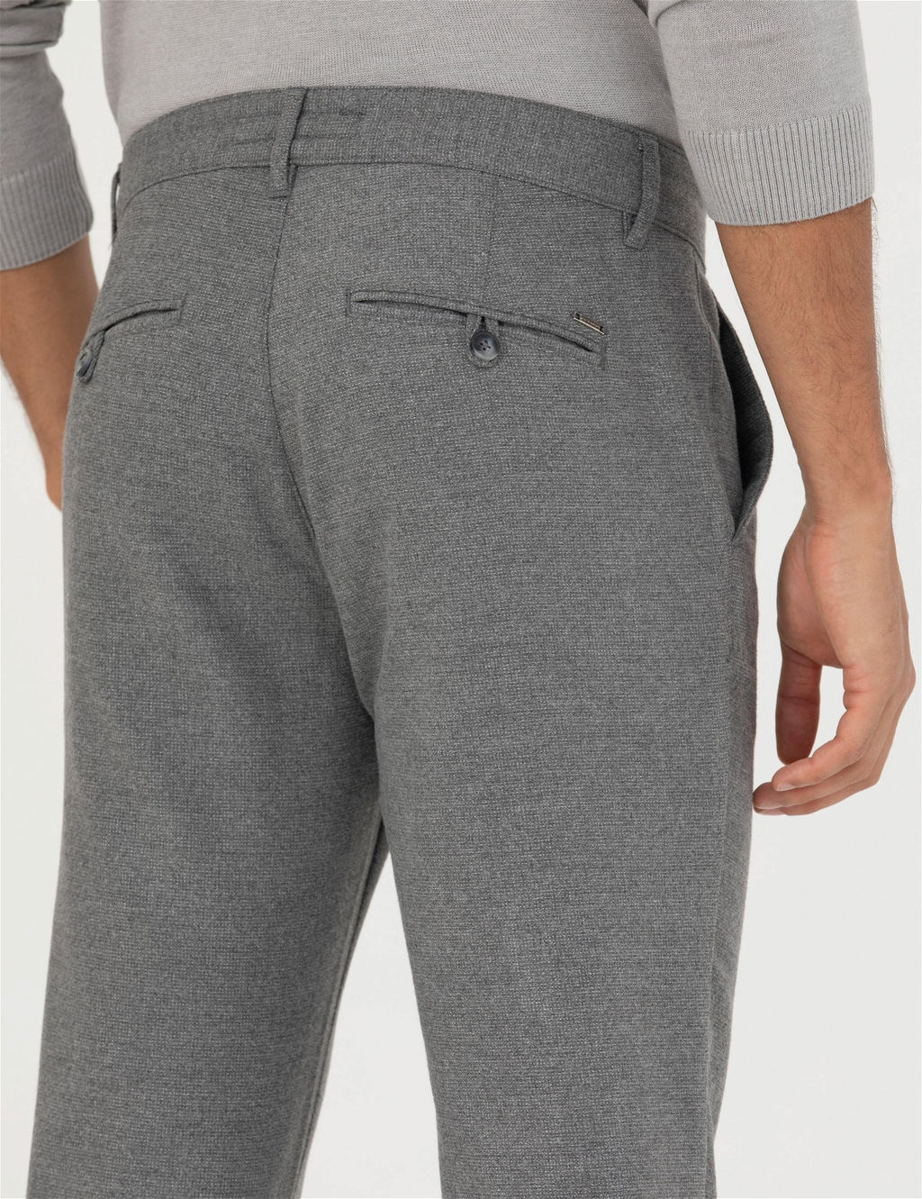 Gri Slim Fit Kanvas Pantolon - Pierre cardin фото 7