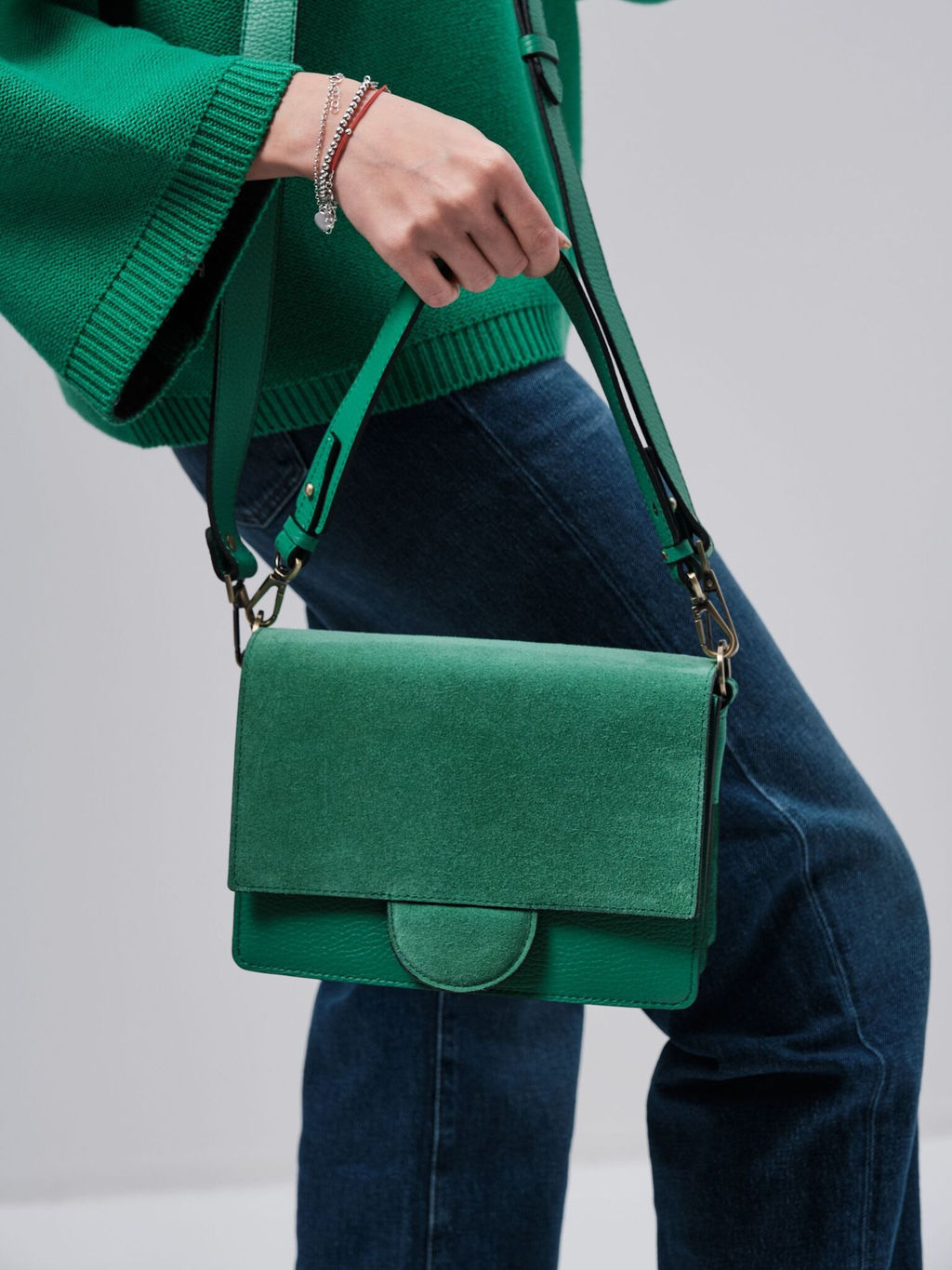 Сумка через плечо Deboro 30574 зеленая весна