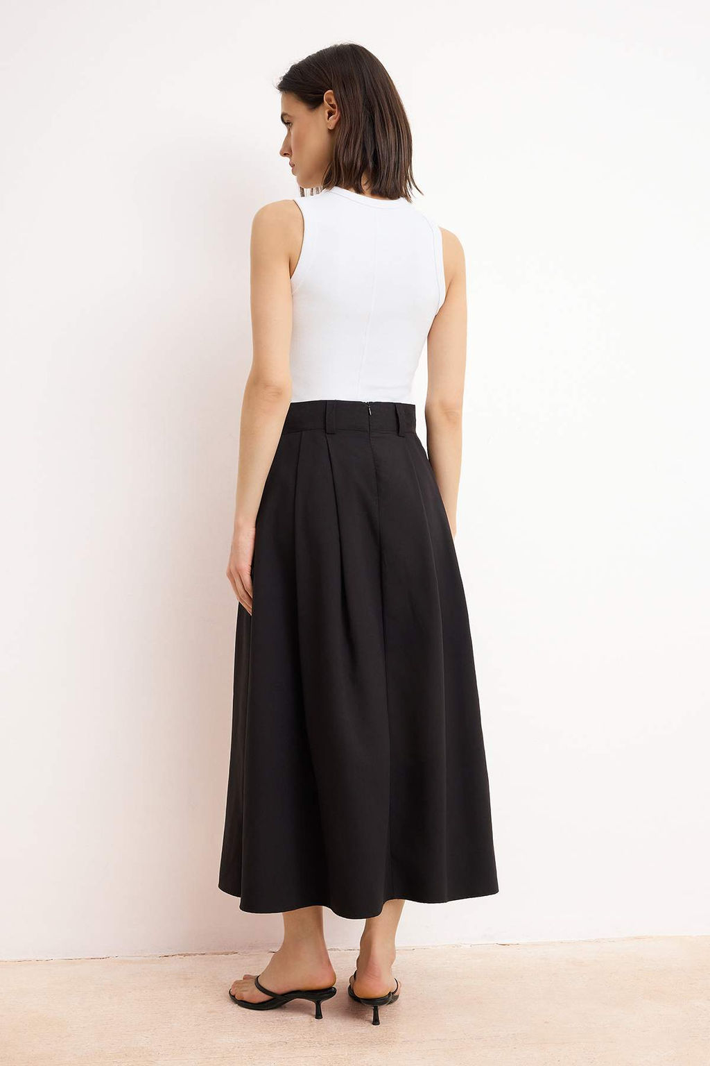 Trendyolmilla Siyah Pileli Maxi Boy Etek TEDAW25ET00000  фото 26