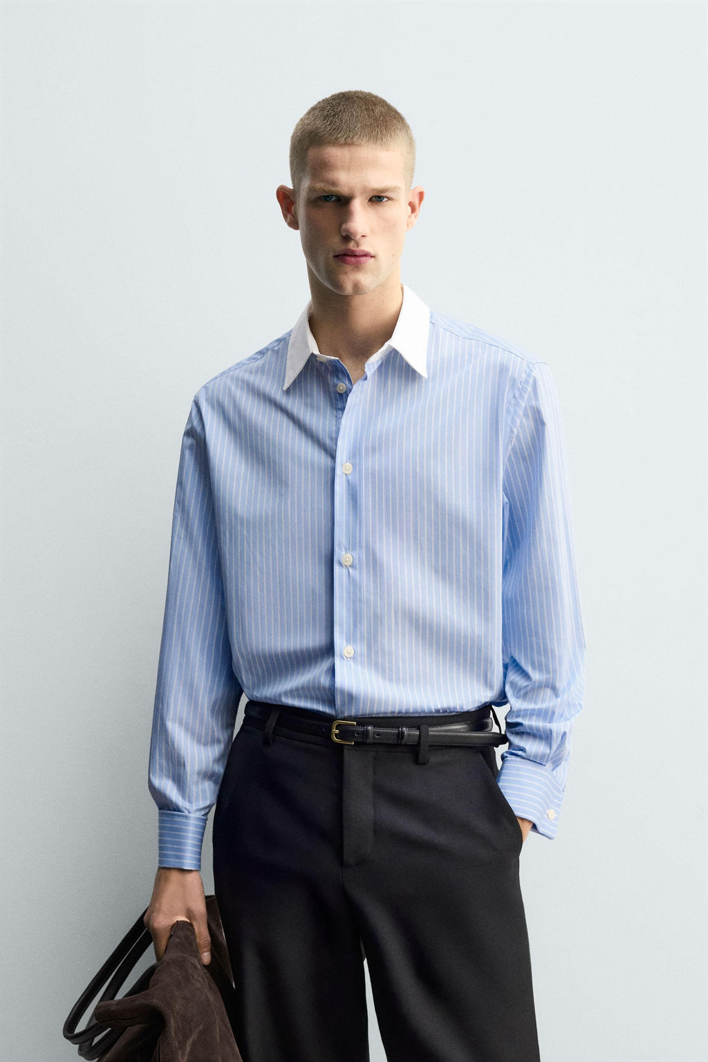 STRIPED SHIRT WITH CUFFLINK CUFFS - Zara фото 2