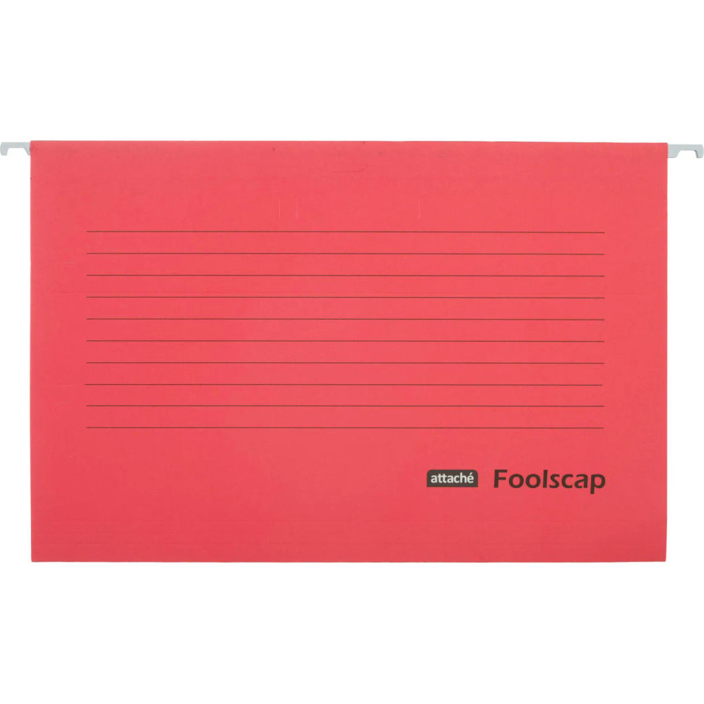 Папка подвесная Attache Foolscap, картон красный, до 200л., 5шт/уп  фото 2