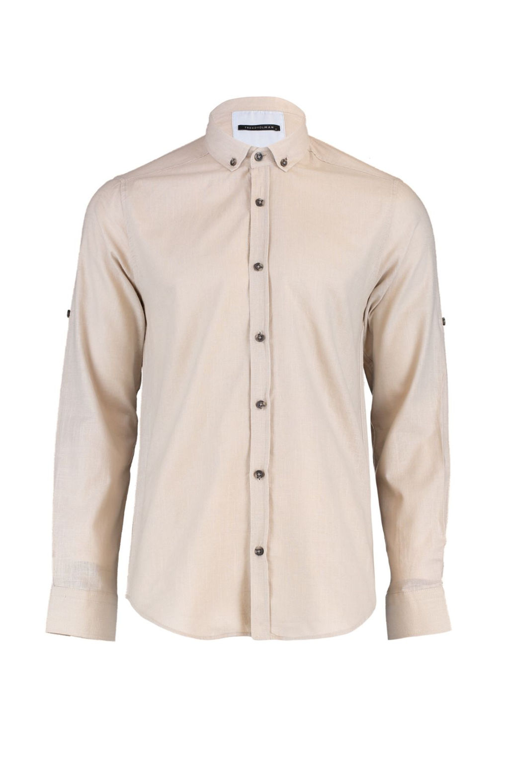 TRENDYOL MAN Koyu Yesil Dugmeli Yaka Apoletli Slim Fit Uzun Kol %100 Pamuklu Keten Gorunumlu Gomlek TMNSS20GO0189 - Trendyolmilla фото 27