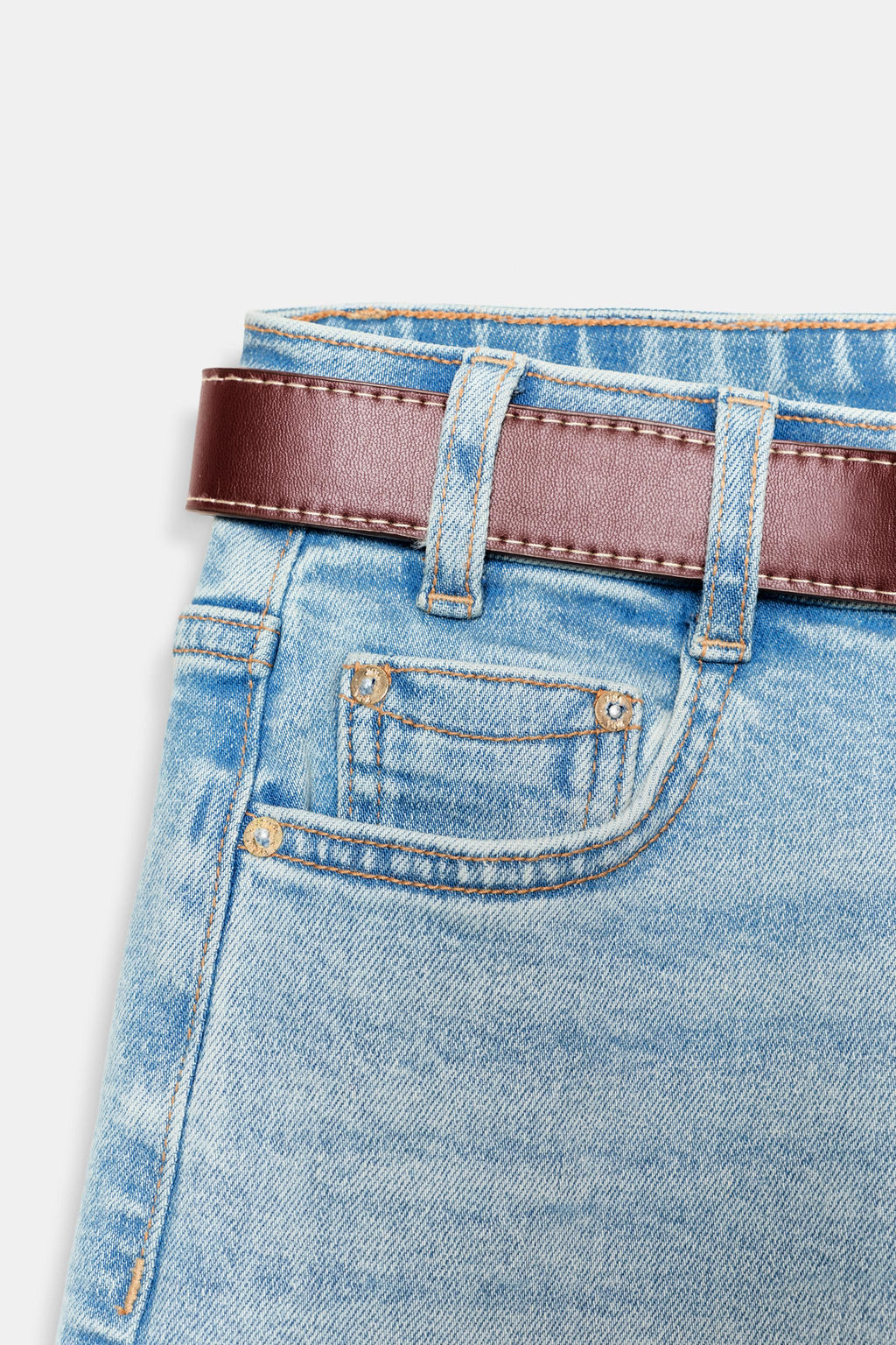Z.10 HIGH-WAIST BELTED CULOTTES JEANS - Zara фото 10