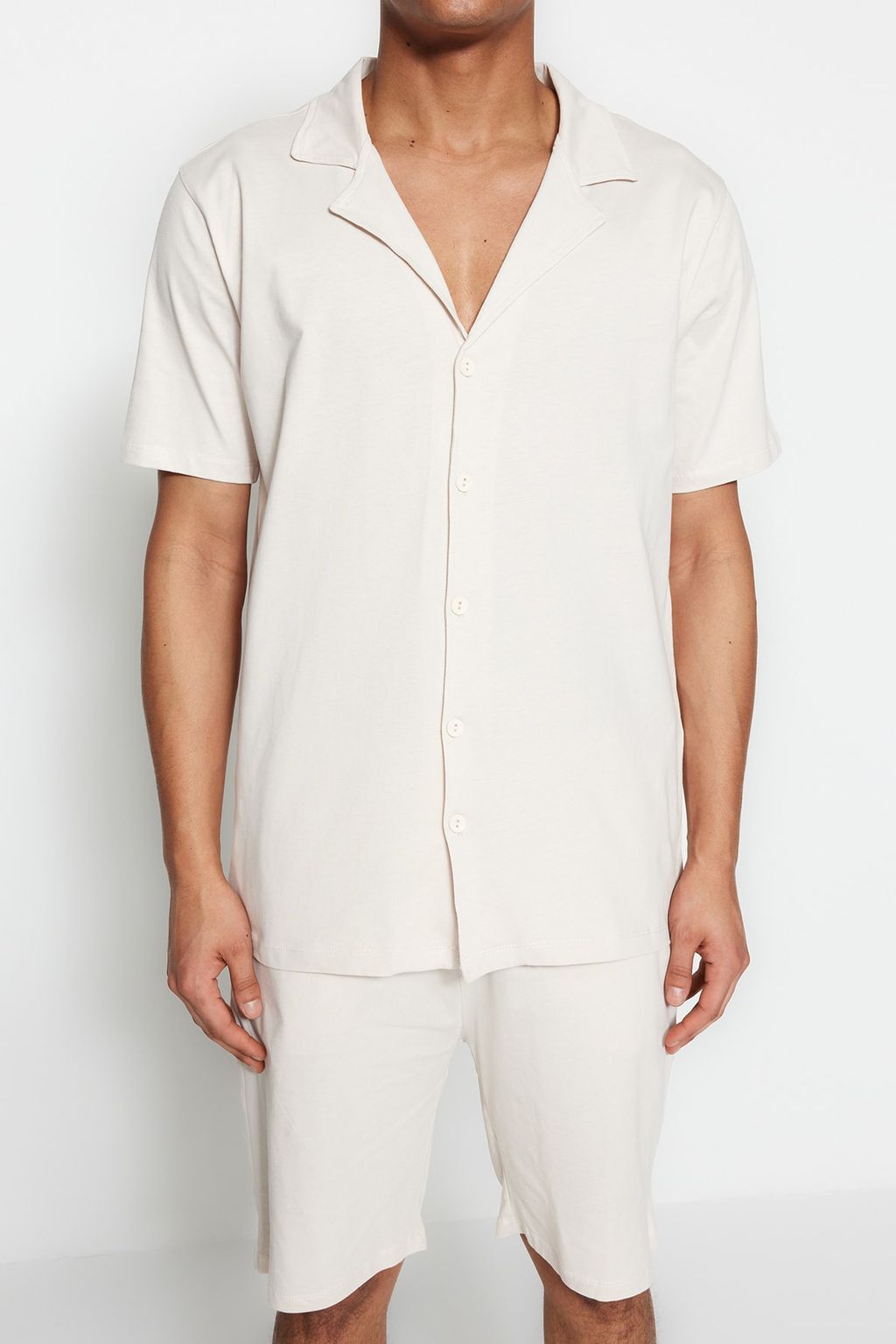 TRENDYOL MAN Lacivert Unisex Regular Fit Apas Yaka Sortlu Pijama Tak?m? TMNSS23PT00007 - Trendyolmilla фото 4