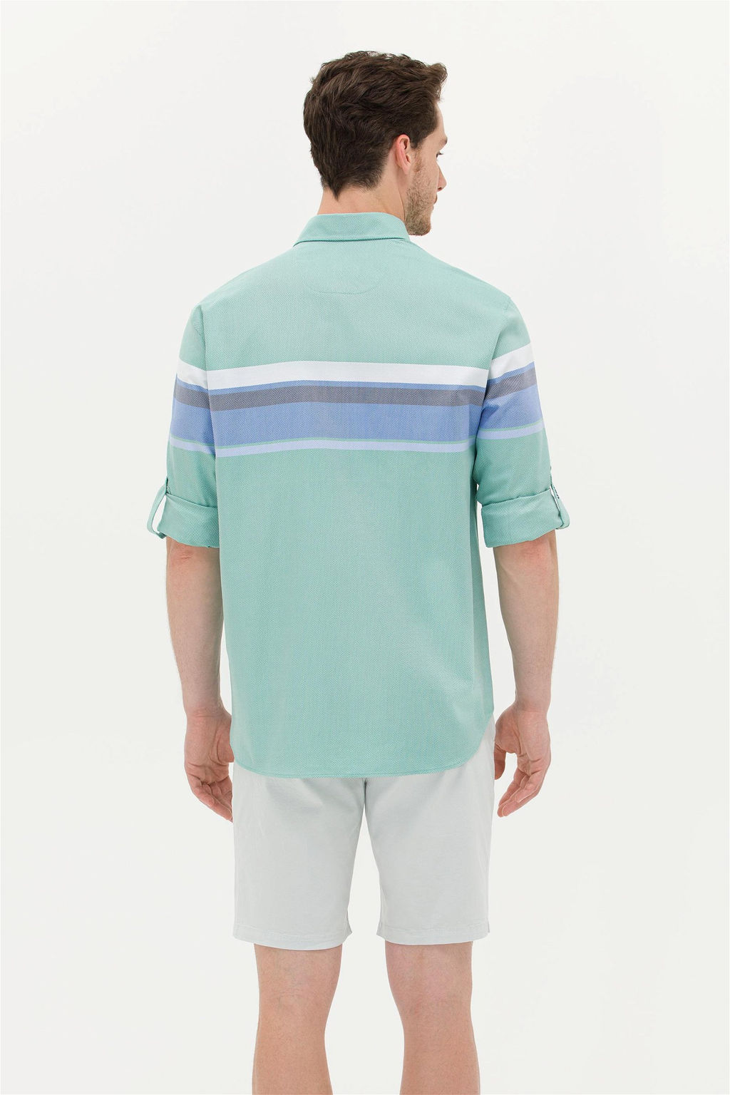 Мужская зеленая рубашка с длинным рукавом - U.s. polo assn фото 12