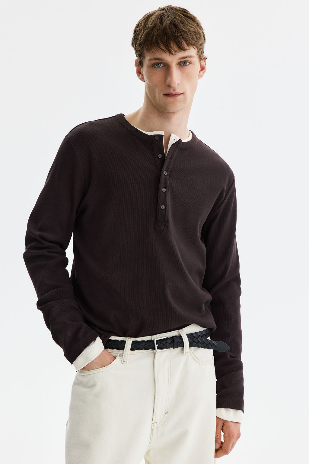 Camiseta de canal? con cuello panadero Slim Fit - H&m фото 5