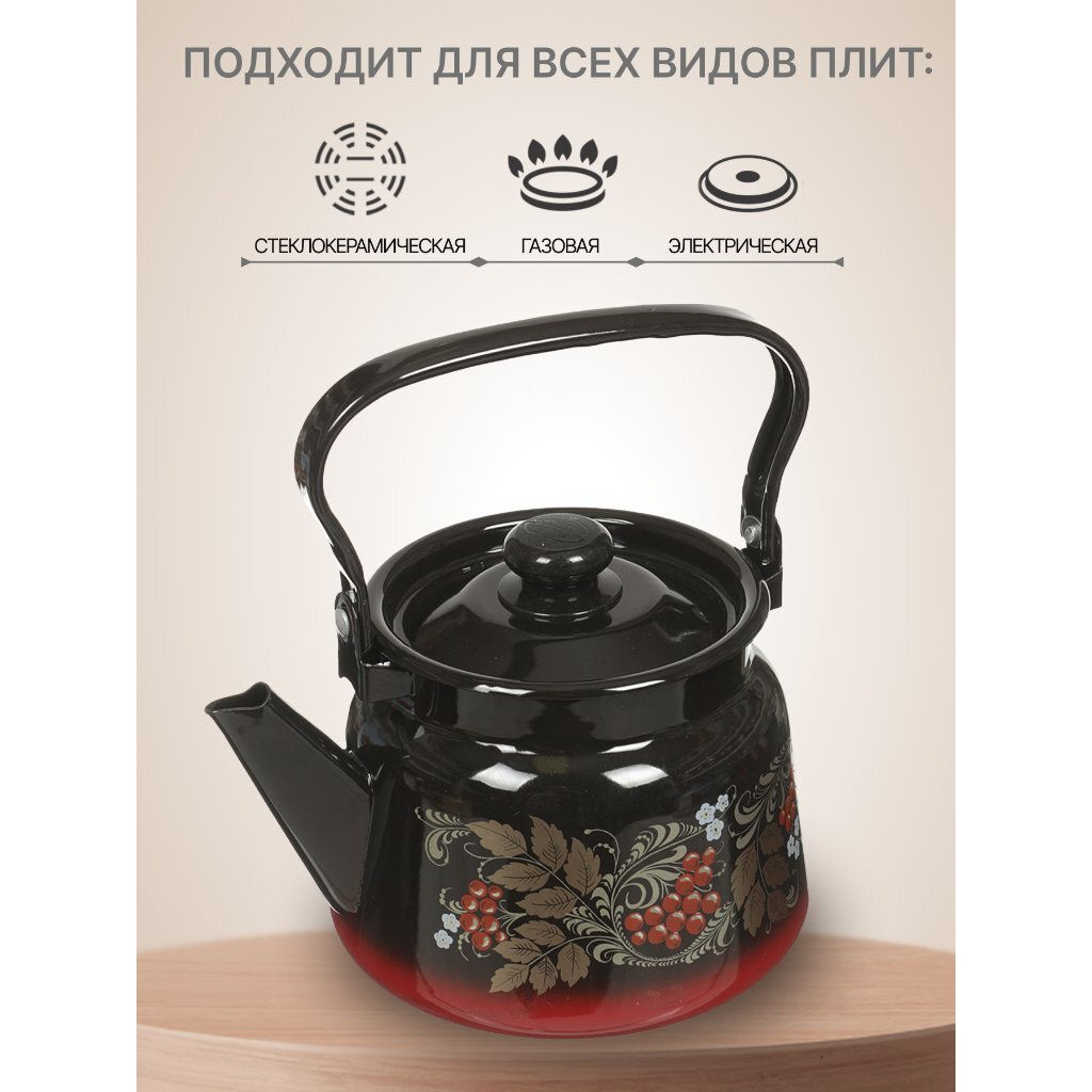 ЭМ_Чайник 2,3 л в ассорт ДЕКОР арт С2714/38, 2714.8 СибТ/ОБКЛ