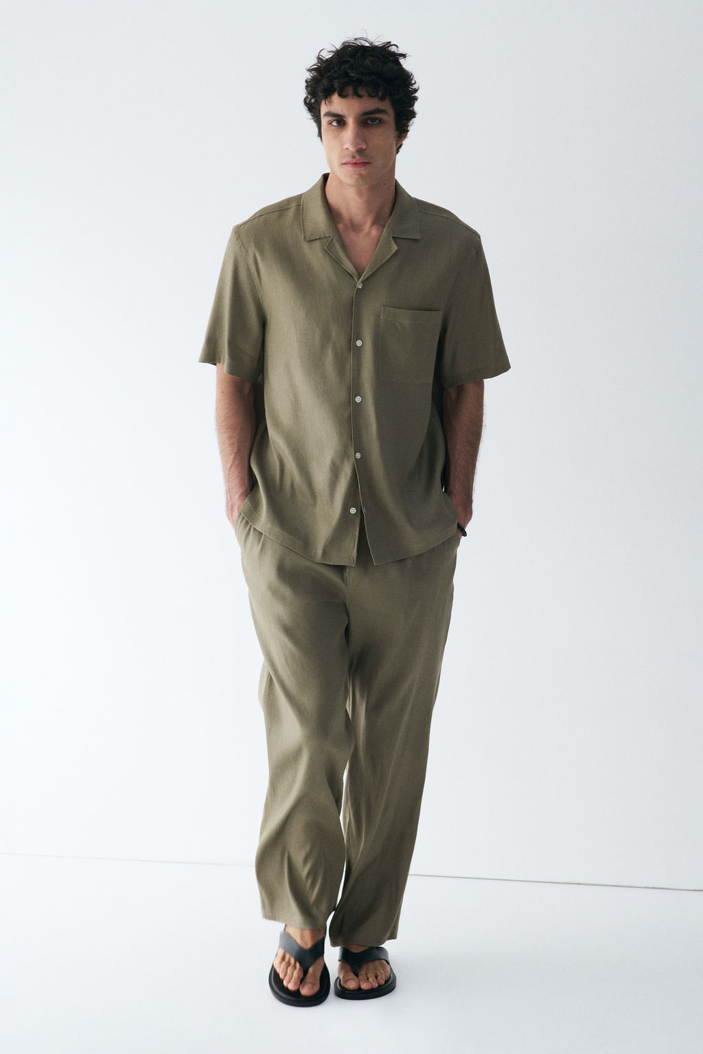 Camisa en mezcla de lino Easy Care Regular Fit - H&m фото 6