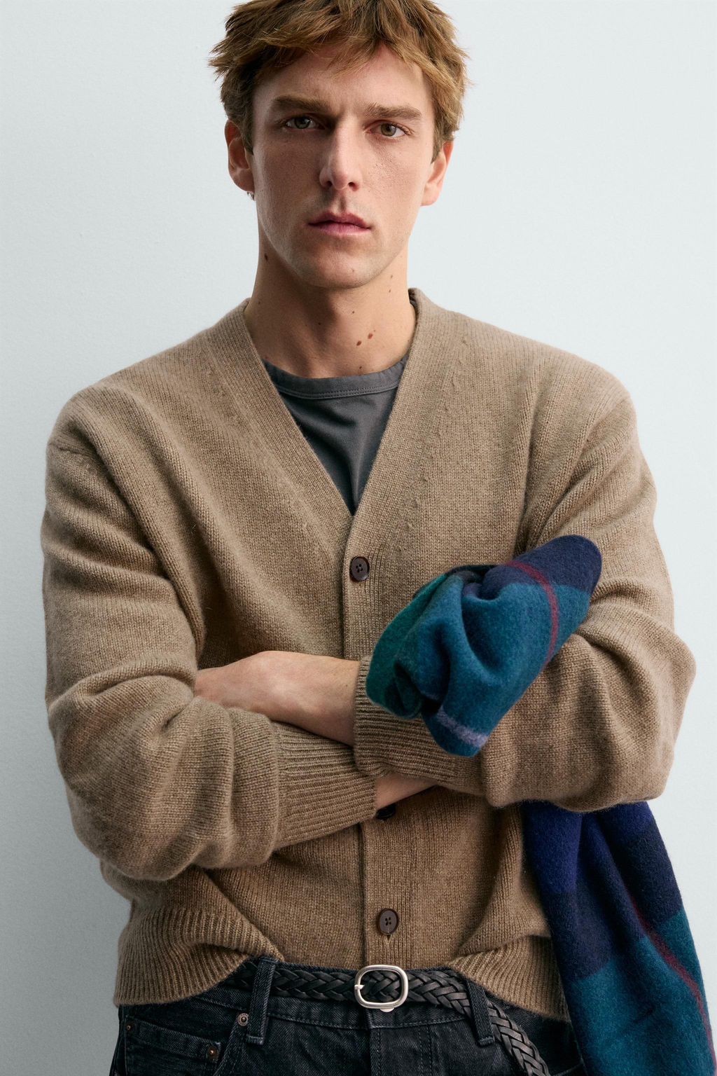 C?RDIGAN CASHMERE AARON LEVINE X ZARA / Marr?n / Topo фото 5