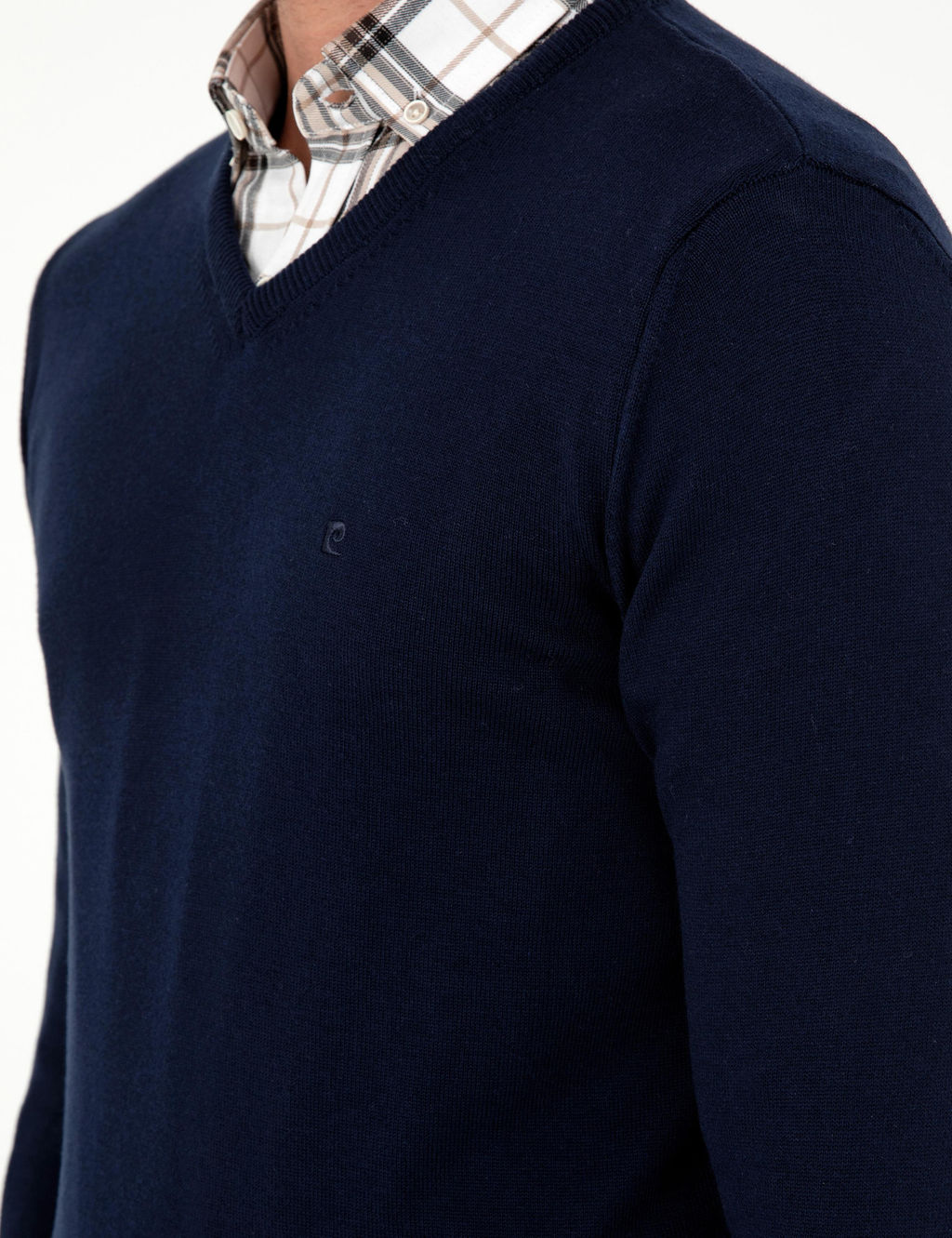 Lacivert Slim Fit V Yaka Basic Triko Kazak - Pierre cardin фото 7