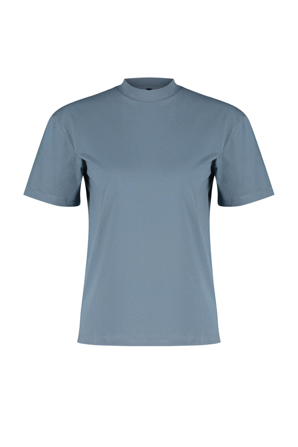 Koyu Gri %100 Pamuk Basic Regular/Normal Kal?p Dik Yaka Orme T-Shirt TWOAW20TS0096