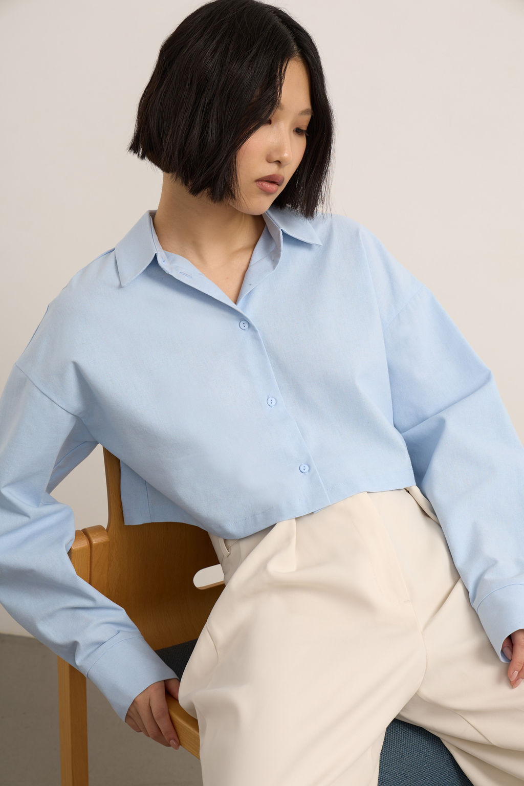 Рубашка изо льна c длинным рукавом