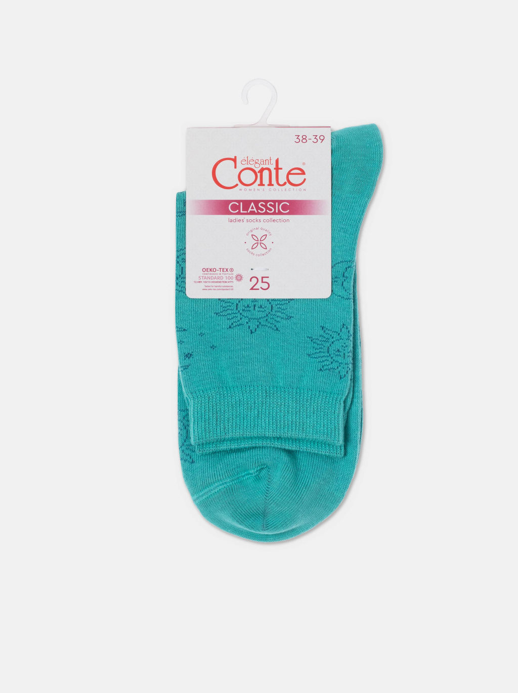 Цена за 2 пары. Носки Классические CONTE CLASSIC бирюза - Conte elegant фото 5