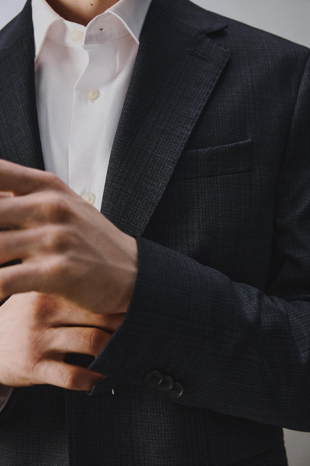 BLAZER TRAJE CUADROS 100% LANA / Marino - Zara фото 5