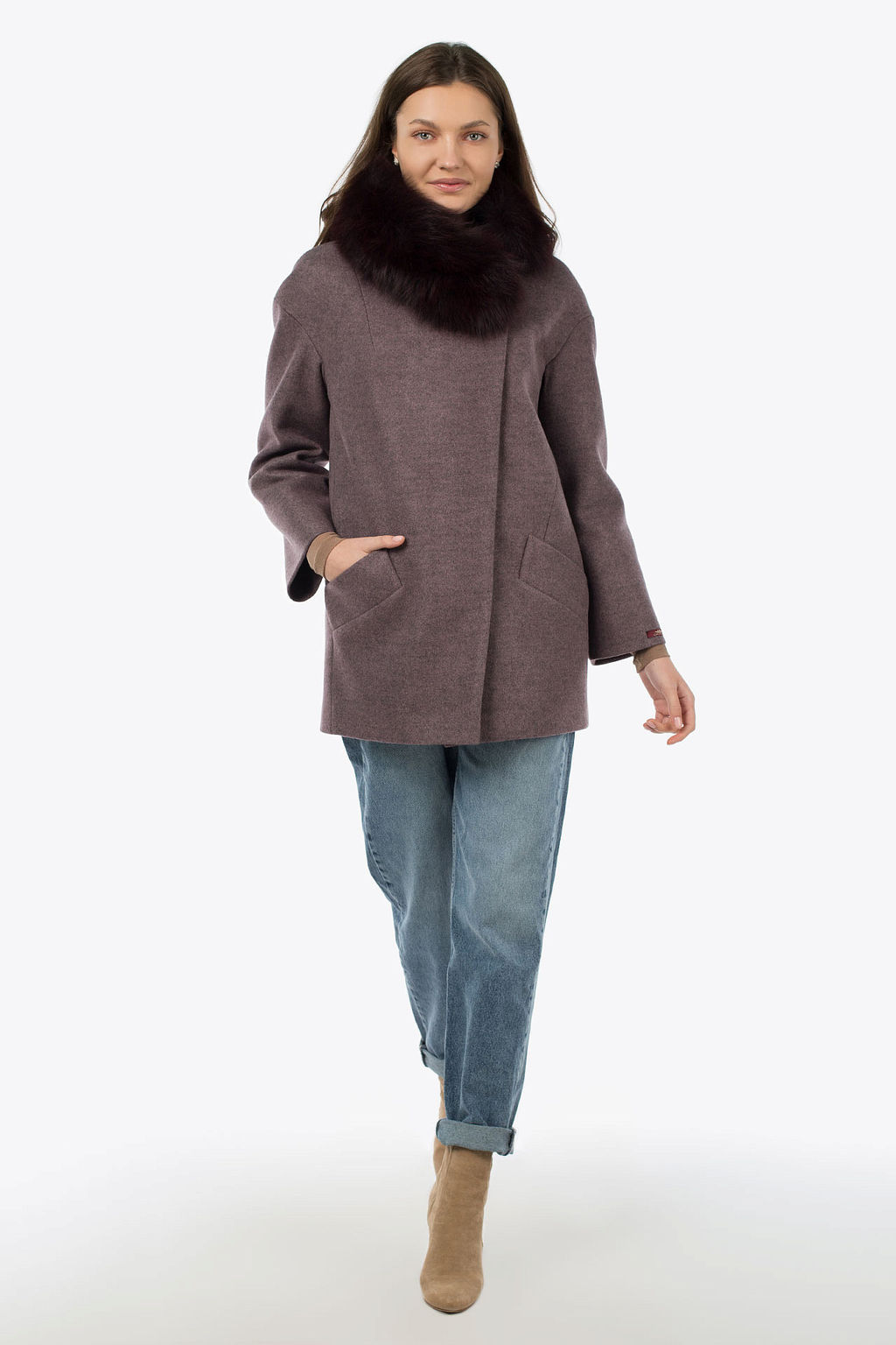 Мех натуральный (песец) Пальто утепленное Термофинн 100 г - El podio фото 3