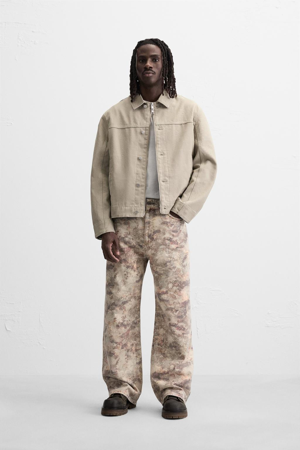 CONTRAST PRINT TROUSERS