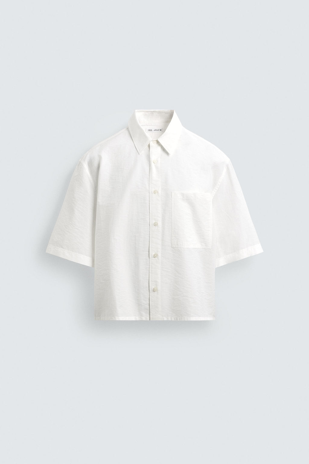CAMISA BOXY FIT BOLSILLO / Blanco - Zara фото 7