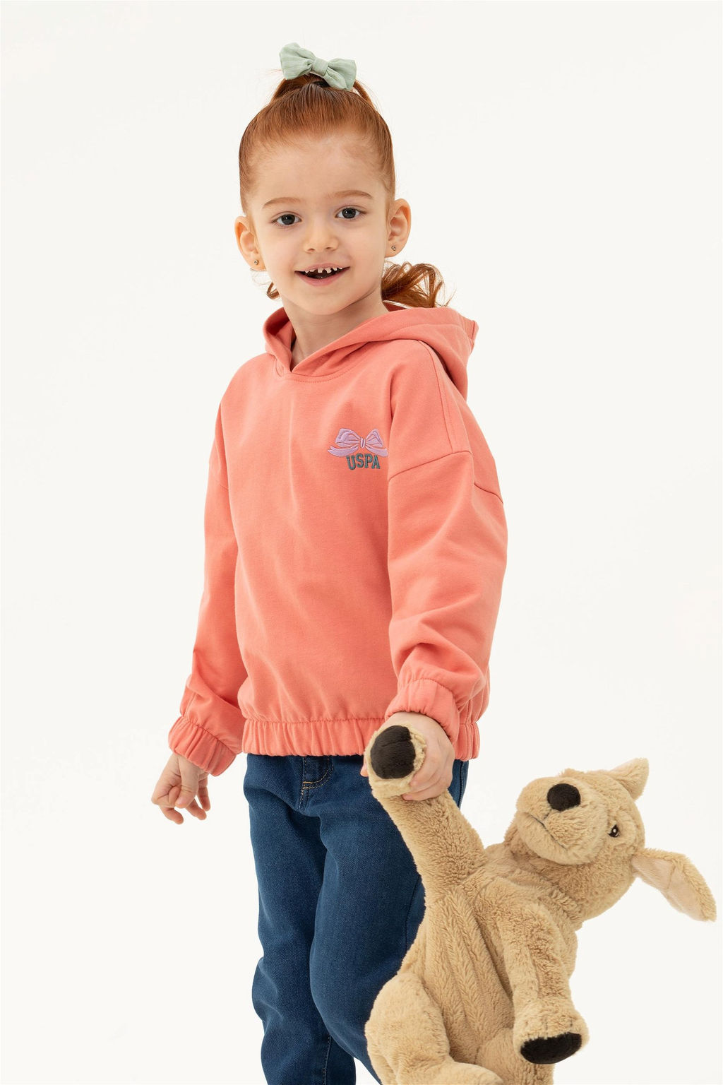 U. S. Polo Assn Толстовка с капюшоном цвета лосося для девочек - U.s. polo assn фото 6