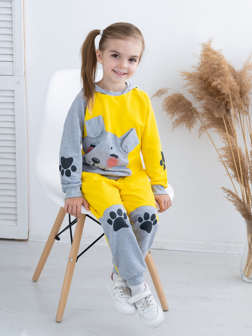 Костюм детский желтыймеланж собака