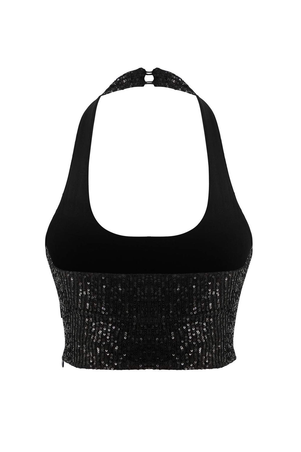 Siyah Kare Yaka Beden Oturan Payet Party Y?lbas? Bluz TPRSS26BZ00013 - Trendyolmilla фото 2