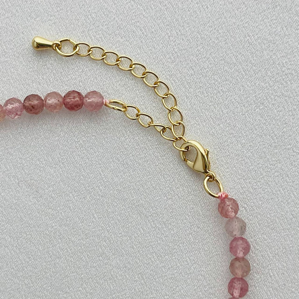 Бусы из Клубничного кварца огранка 45 см +