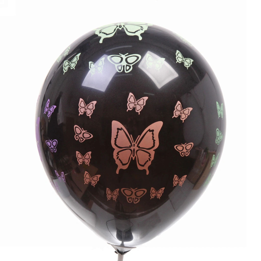 Цена за 4 шт. Воздушные шары 5 шт, 12"/25см "Бабочки" , микс