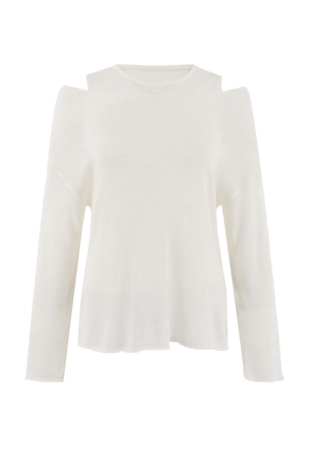 Wardrobe Essentials Ekru Kay?k Yaka Oversize 2li Atlet-Bluz Triko Ince Bluz TWOSS26BZ00283