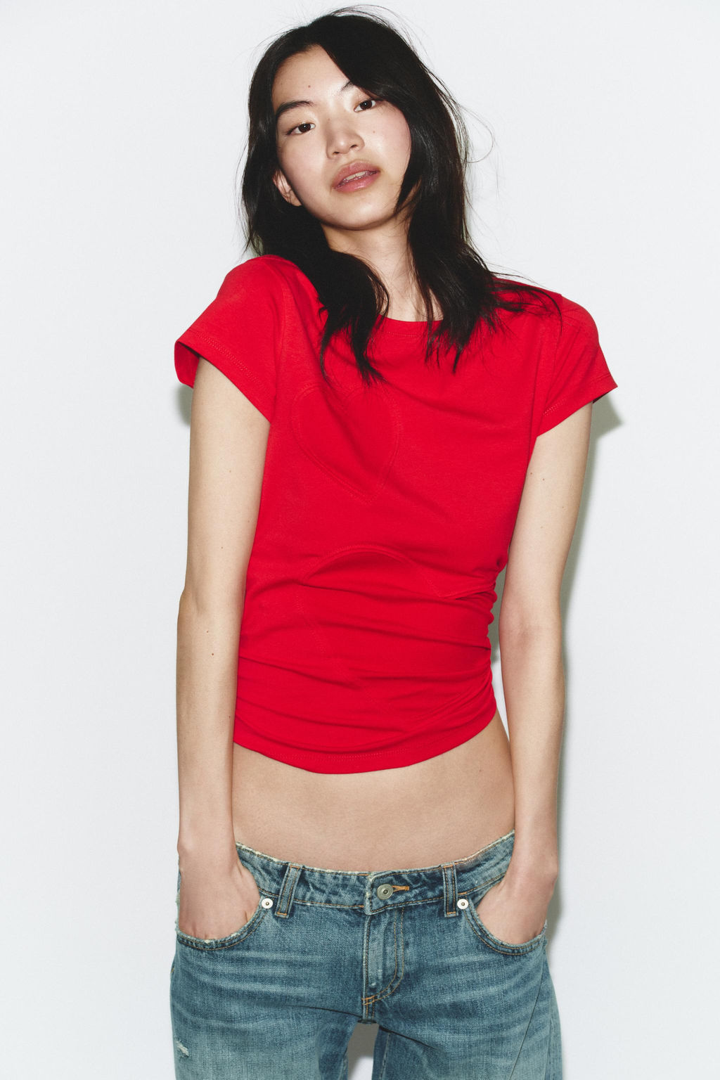 SHORT SLEEVE HEART T-SHIRT - Zara фото 7