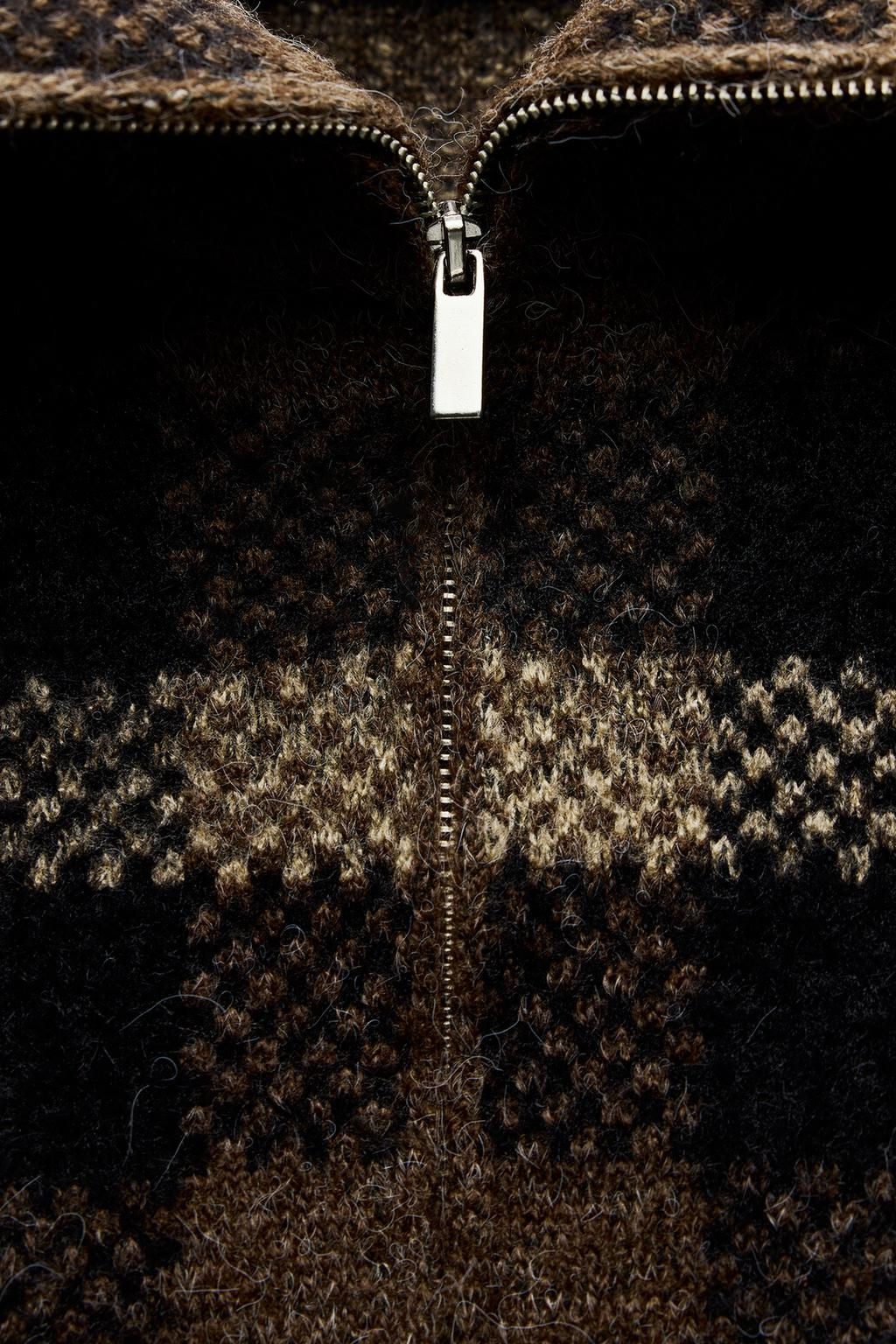 CHECKED KNIT BOMBER JACKET - Zara фото 6