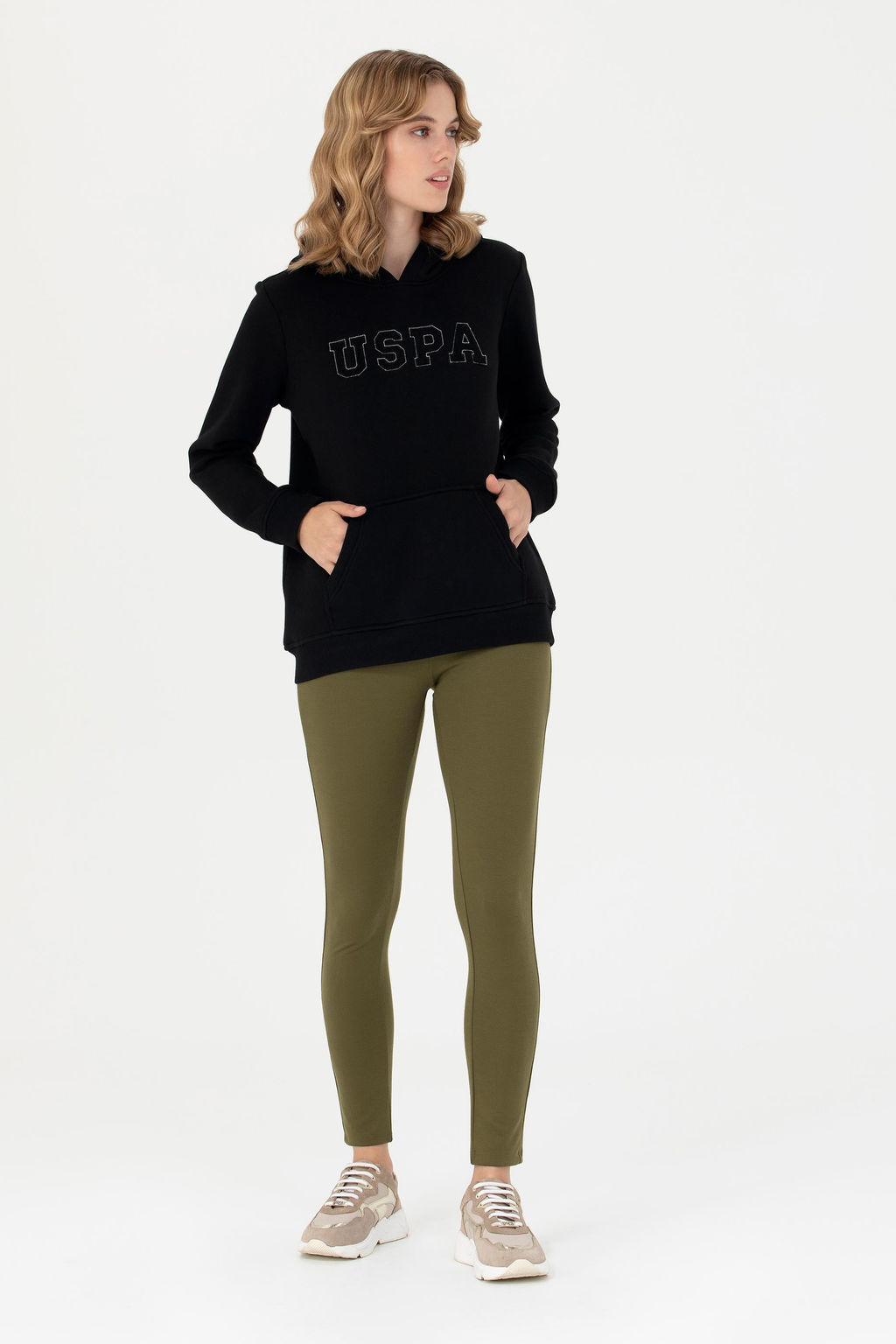 Женские леггинсы цвета хаки Неожиданная скидка в корзине - U.s. polo assn фото 8