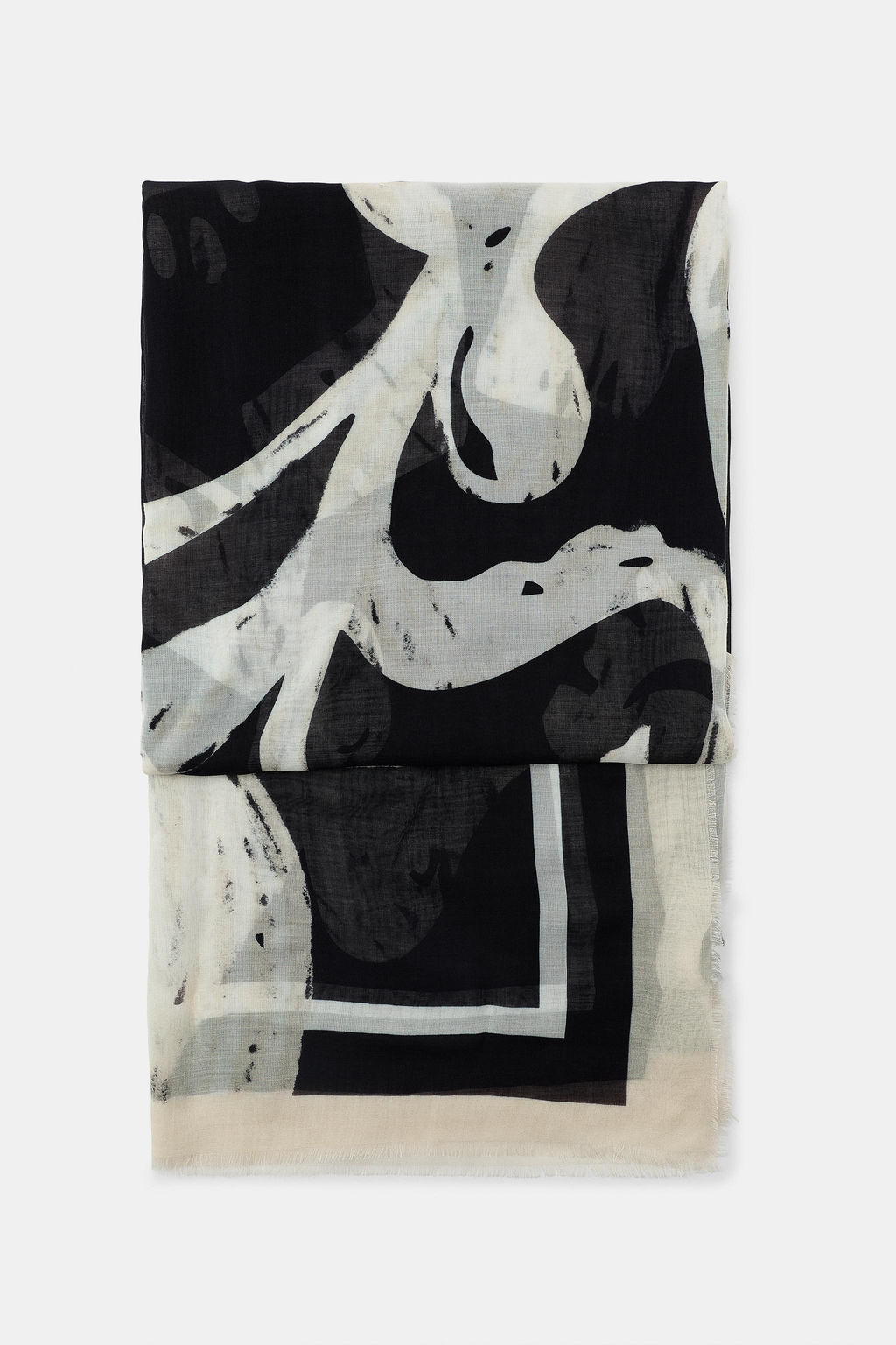 PA?UELO ESTAMPADO FLORAL MEZCLA MODAL / Negro - Zara фото 3