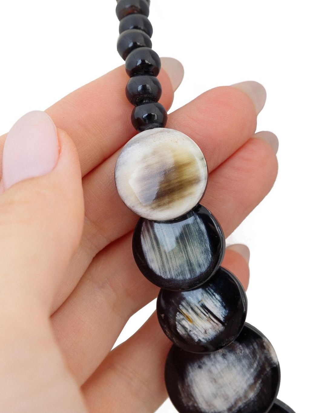 Украшение бусы из рога № Р-1158 - Ганг фото 4