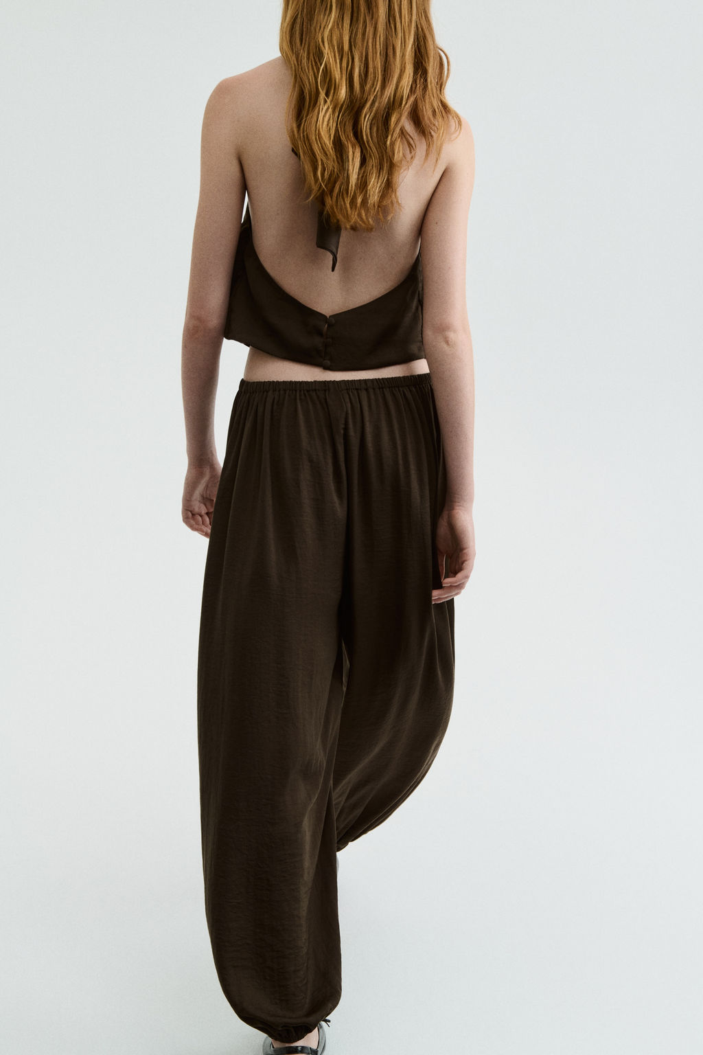 Pantal?n de sat?n con perneras globo - H&m фото 3
