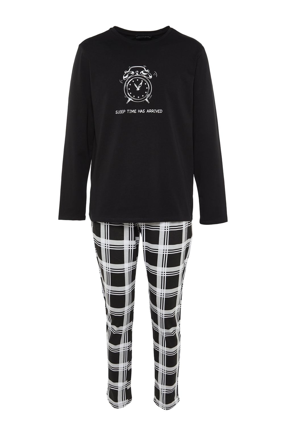 TRENDYOL MAN Siyah Regular Fit Bisiklet Yaka %100 Pamuk Pijama Tak?m? THMAW22PT0441 - Trendyolmilla фото 6