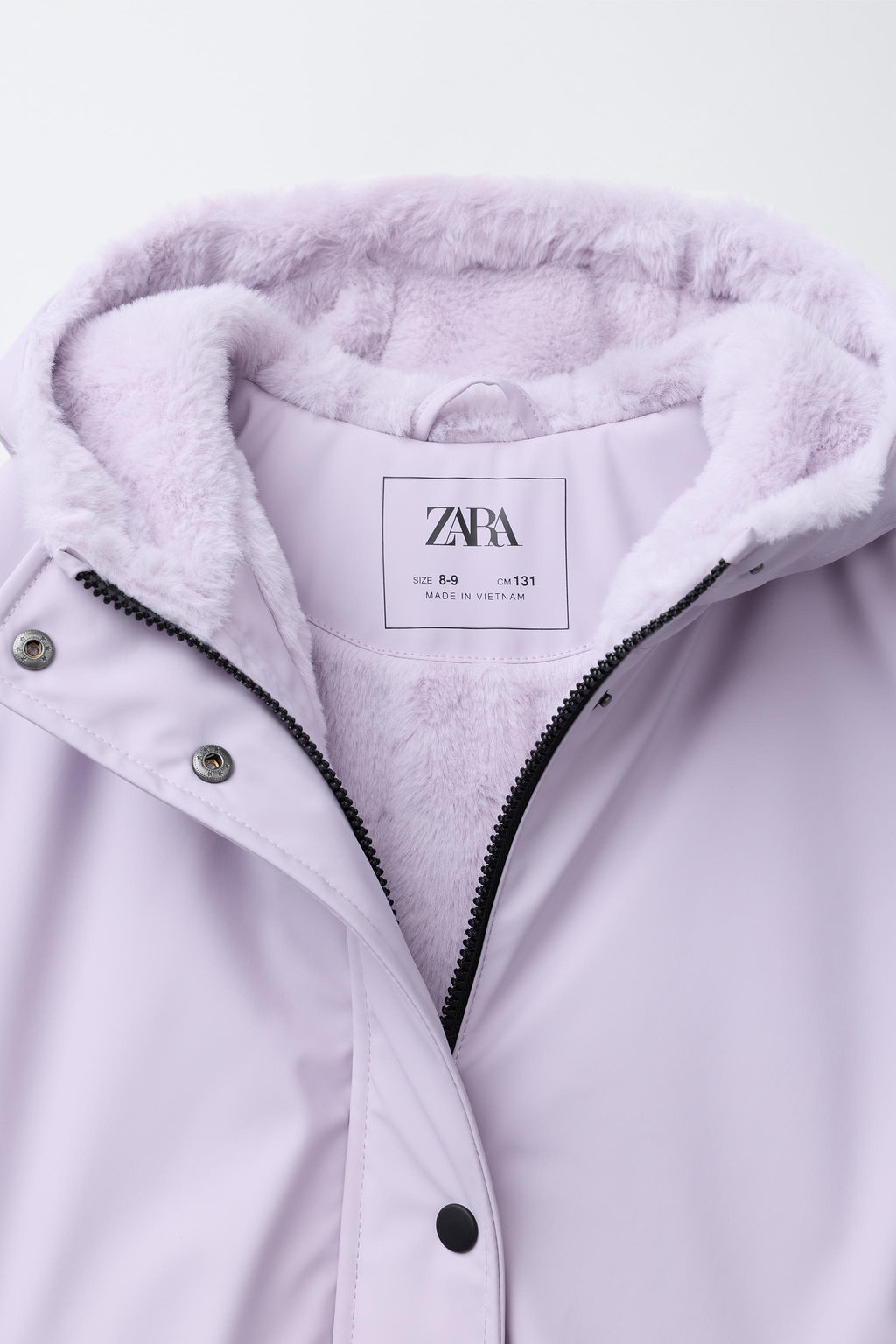 RUBBERISED WATER-RESISTANT JACKET WITH FAUX FUR - Zara фото 5