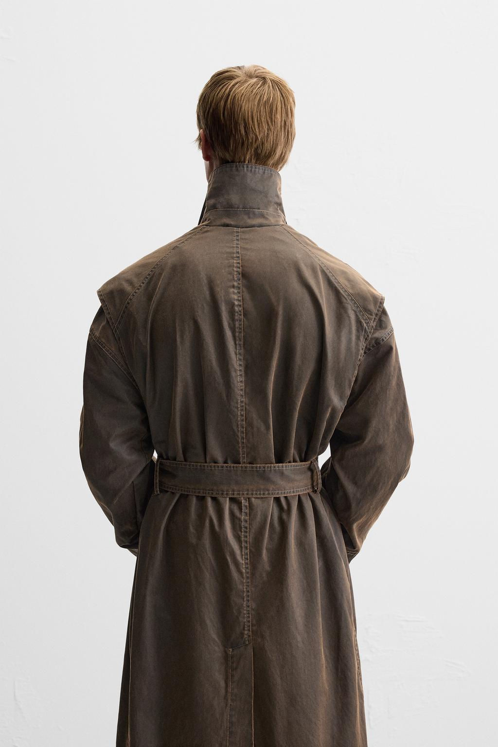 WAXED-FINISH WASHED COAT - Zara фото 5