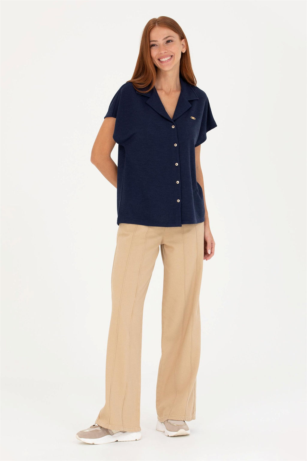 Женская темно-синяя трикотажная рубашка Неожиданная скидка в корзине - U.s. polo assn фото 4