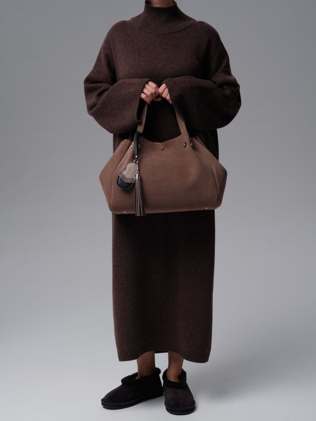 Замшевая сумка Vasilisa DBR 31210 серо-коричневый  фото 5