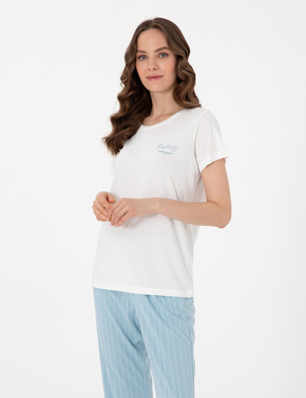 Beyaz K_sakollu Pijama Tak_m_