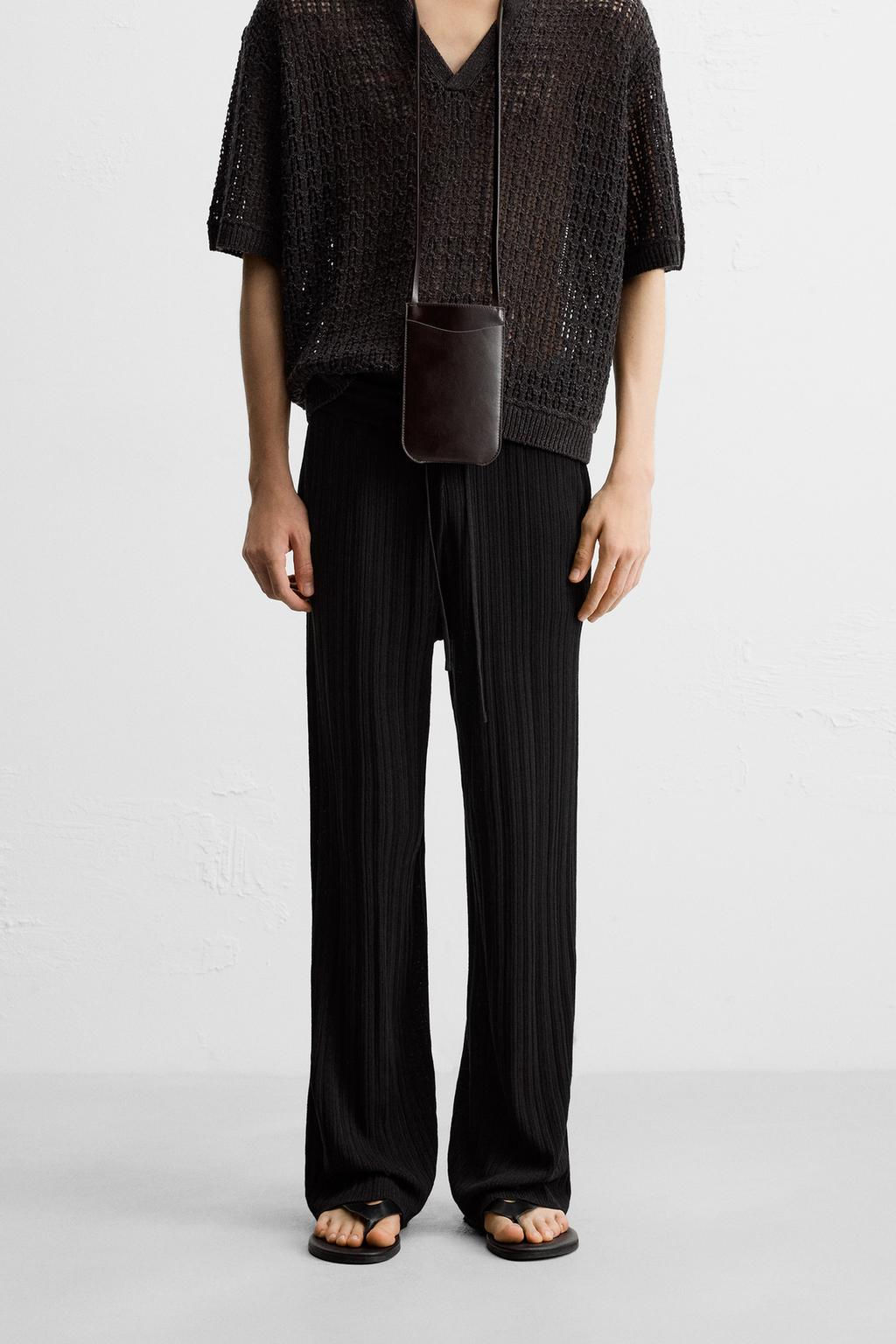 TEXTURED KNIT TROUSERS - Zara фото 2
