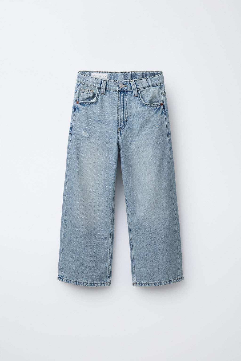 JEANS WIDE LEG TEXTO BORDADO / Azul claro - Zara фото 2
