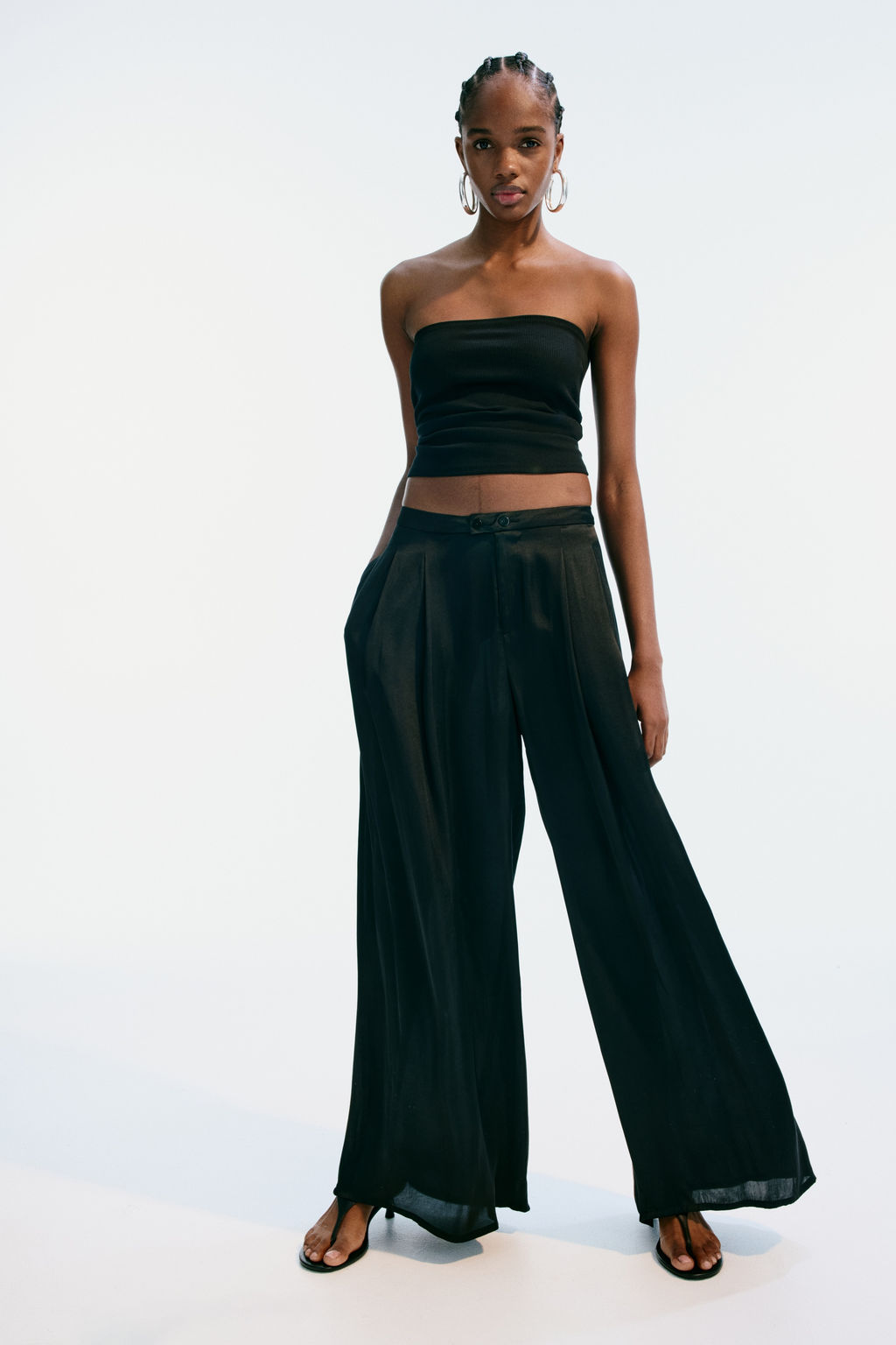 Pantal?n amplio de sat?n - H&m фото 5