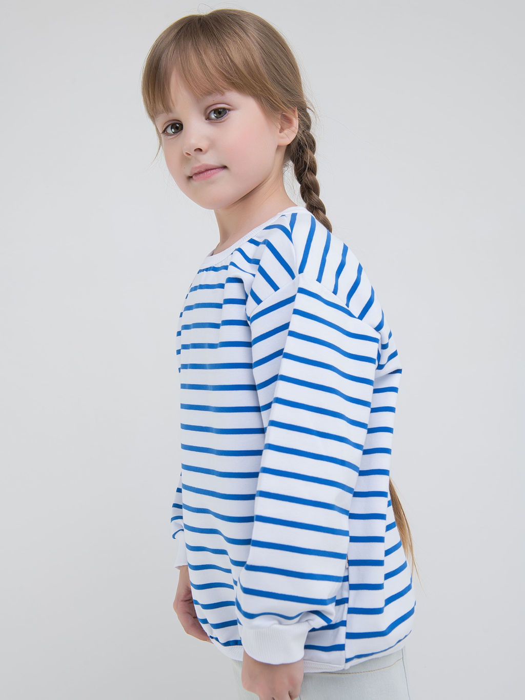 Свитшот облегченный Полоска Василек - Bungly фото 7