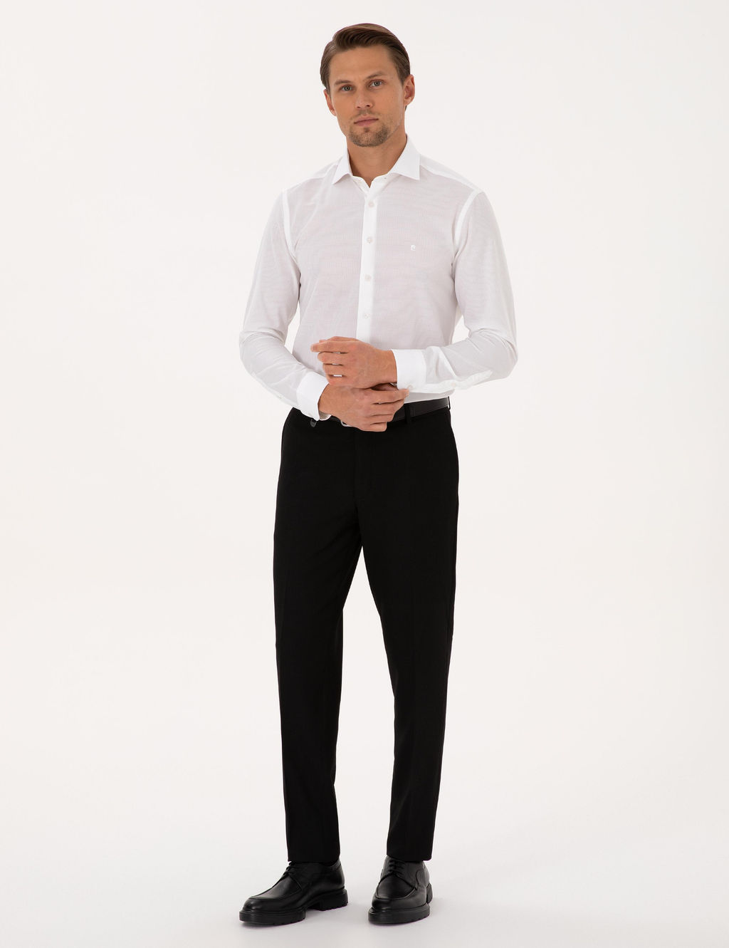 Beyaz Slim Fit Uzun Kollu G_mlek - Pierre cardin фото 4