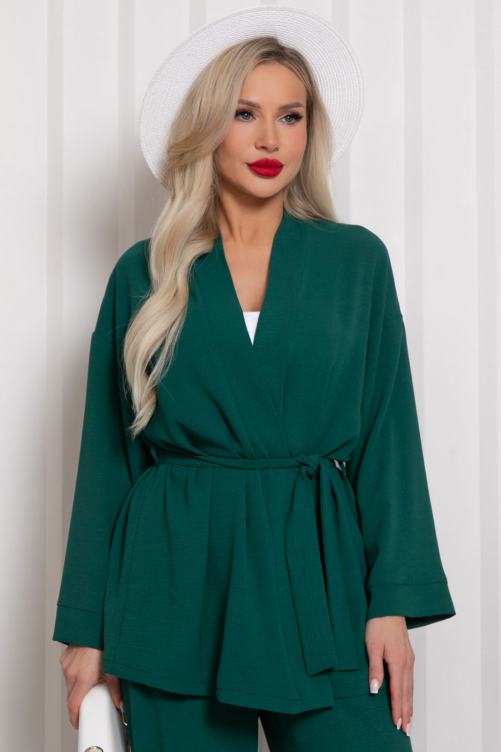 Костюм брючный Сингапур (зеленый) К11-89 - Николь фото 2