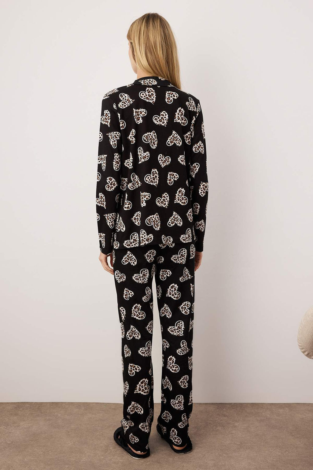 Trendyolmilla Pembe %100 Pamuklu Leopar Kalpli Orme Pijama Tak?m? THMAW25PT00142  фото 15