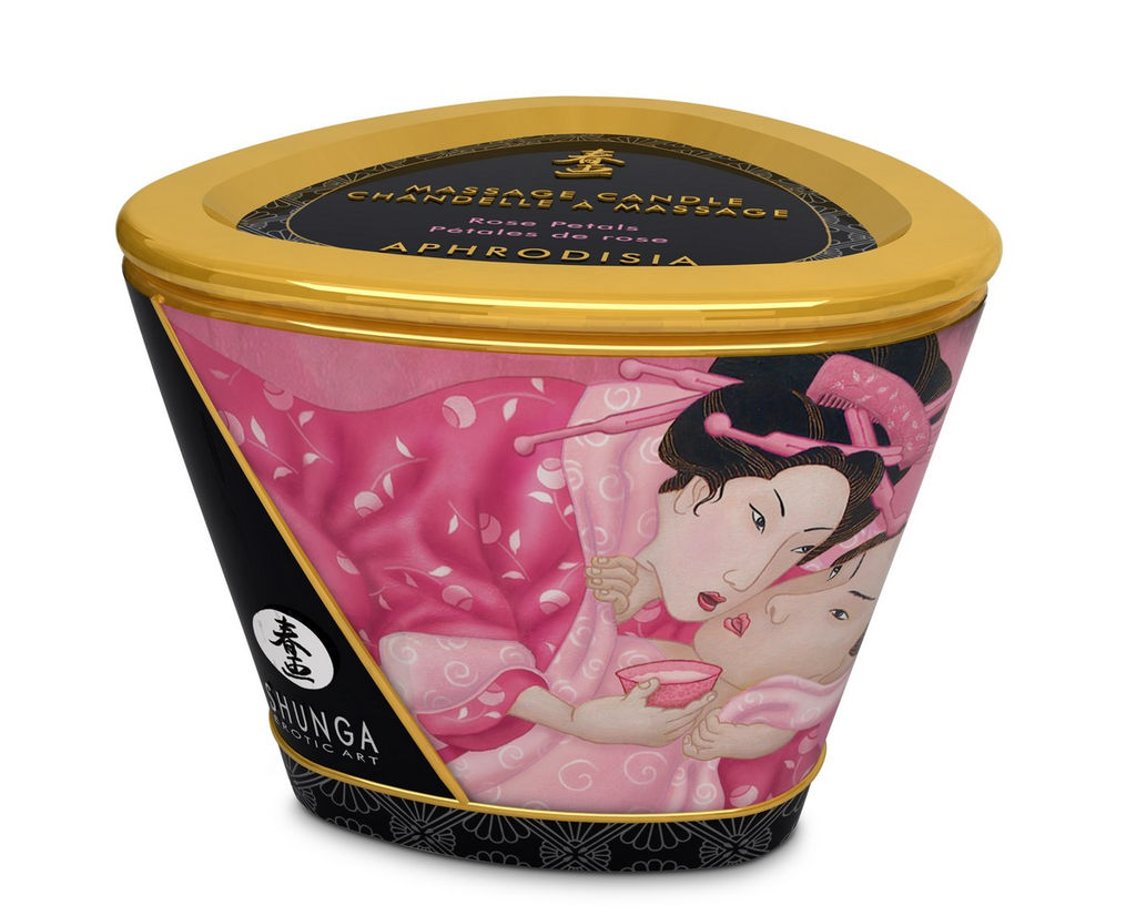 Массажное аромамасло в виде свечи Shunga Афродизия. Лепестки роз (Aphrodisia. Rose Petals), 170 мл