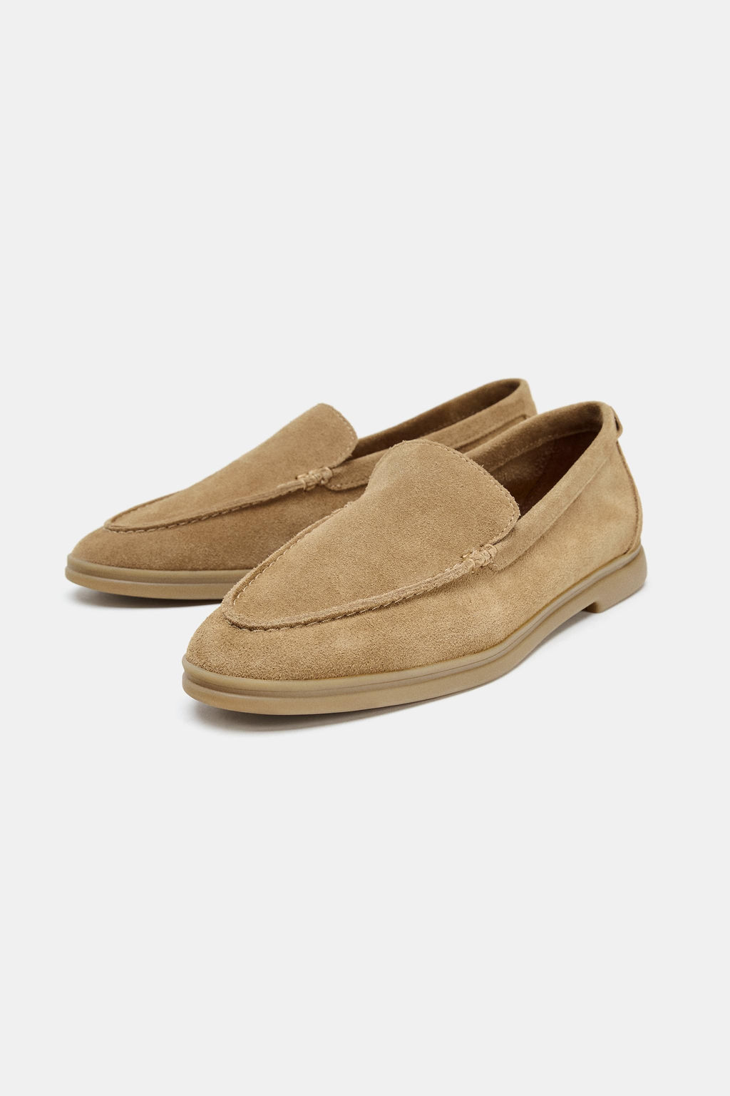 FLAT SPLIT SUEDE LOAFERS - Zara фото 11