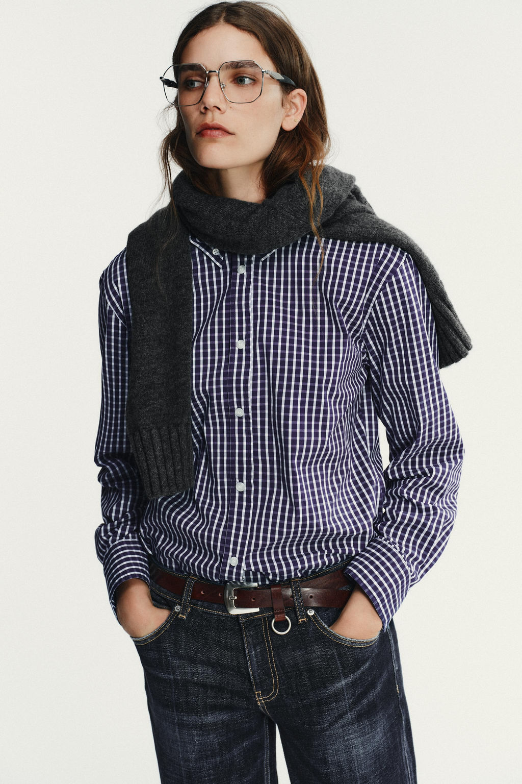 CHECK POPLIN SHIRT - Zara фото 3