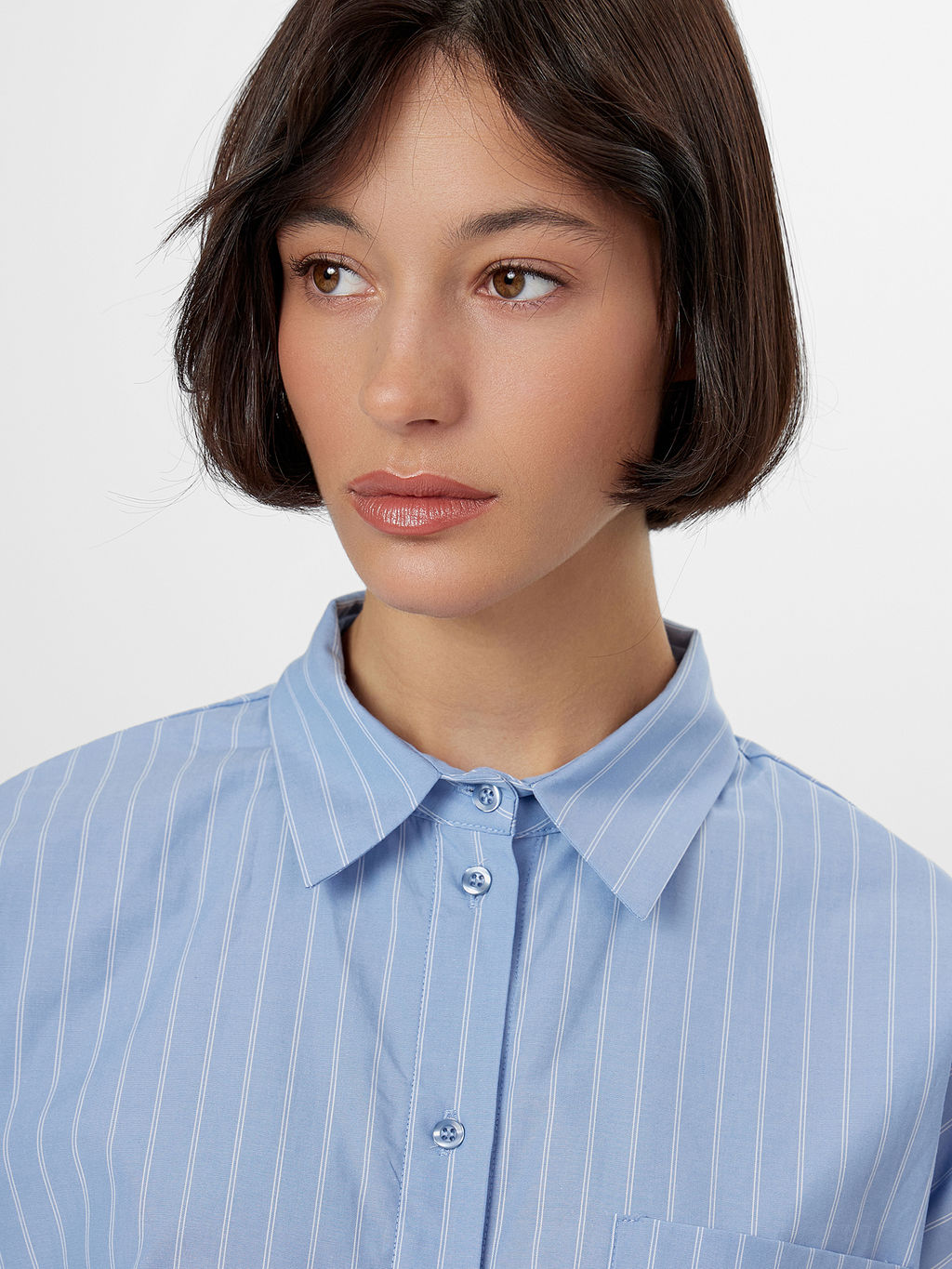 Рубашка женская голубая в полоску - Mark formelle фото 6